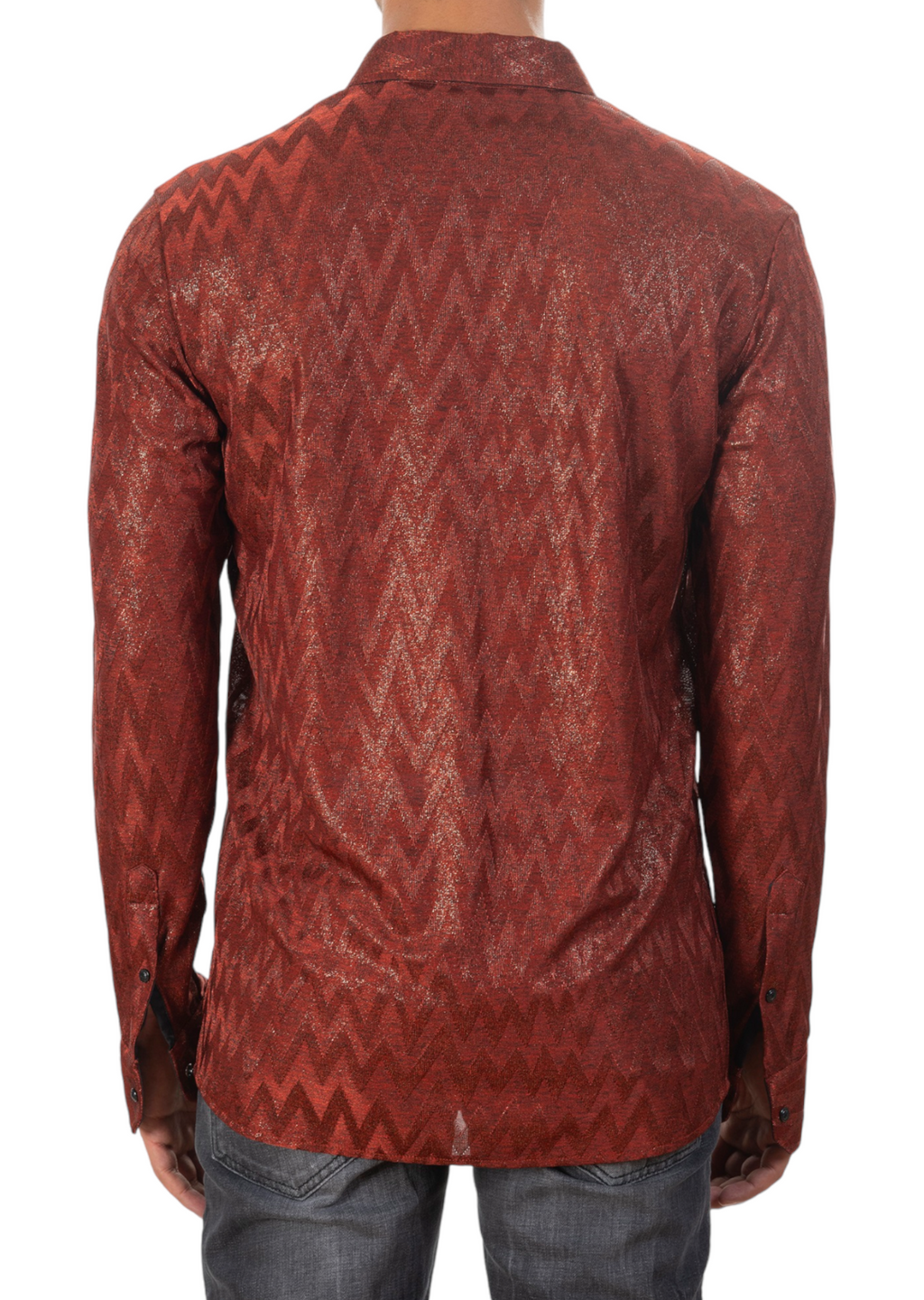 Chimney Red Knit Jacquard Shirt
