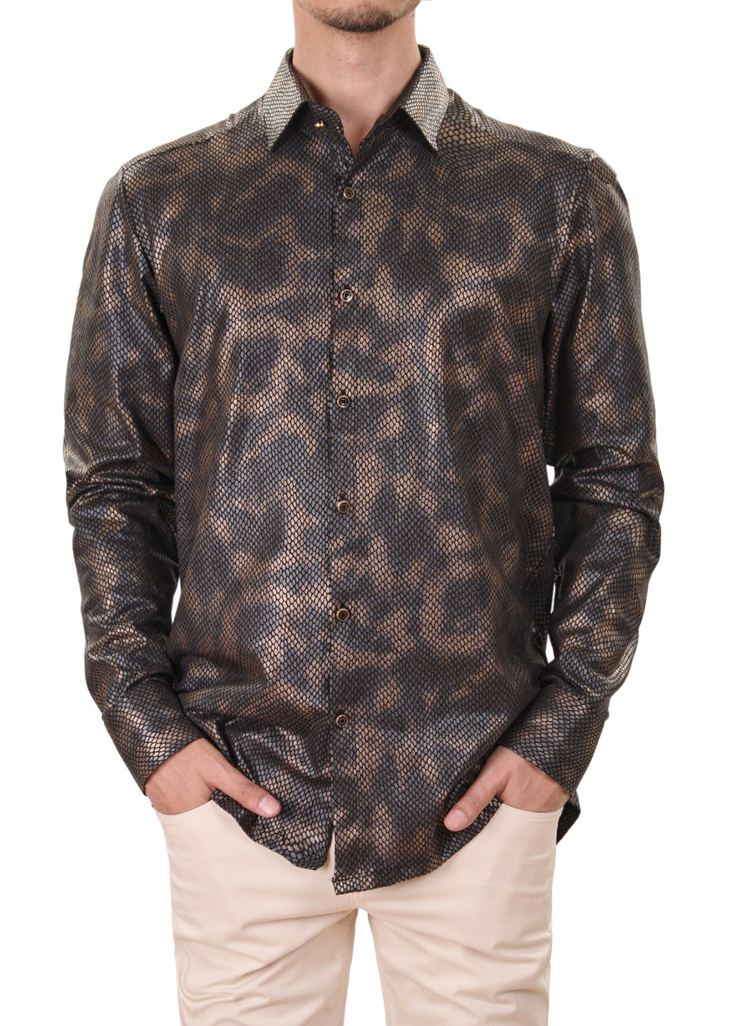 Black Gold Snake Knit Shirt