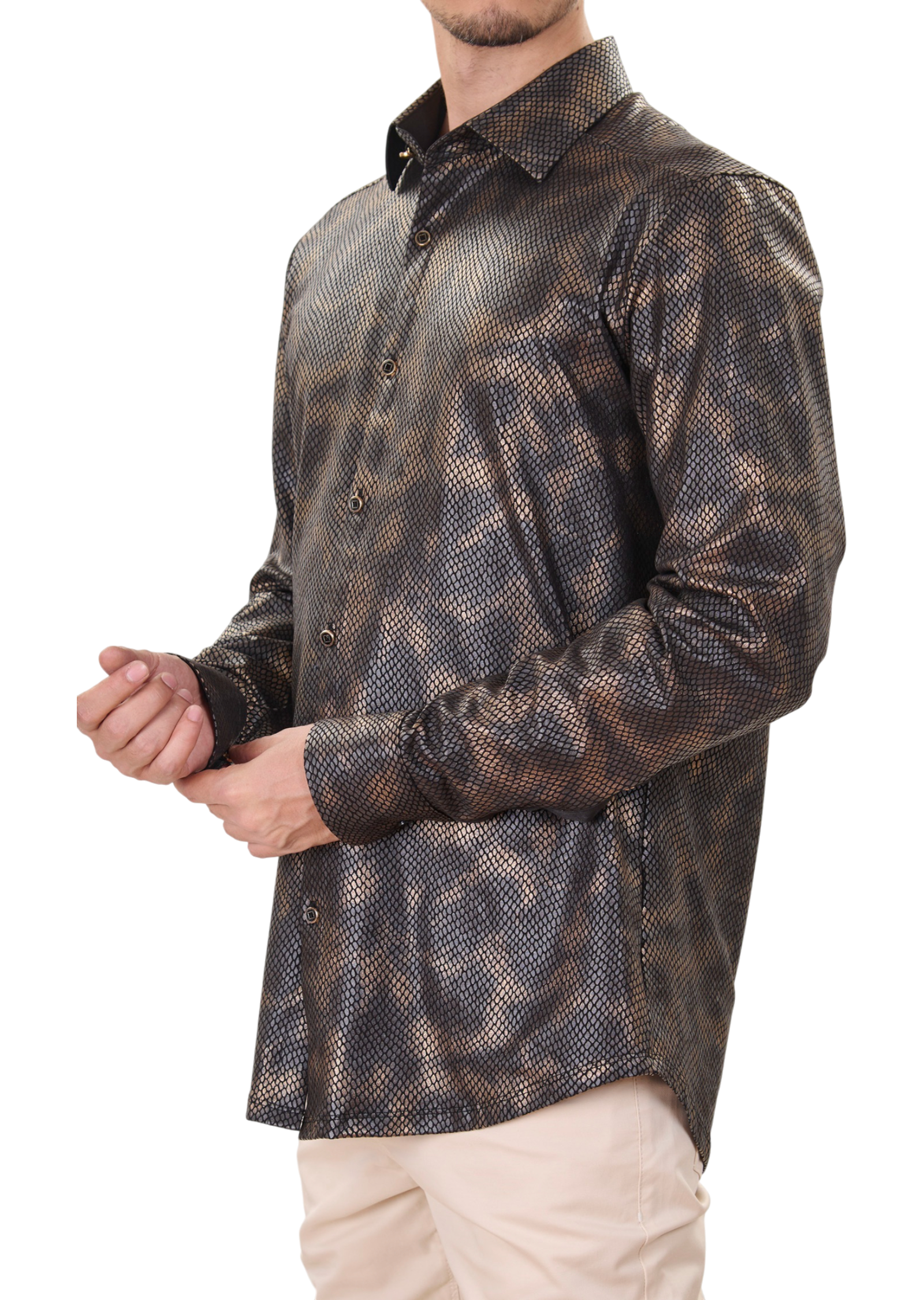 Black Gold Snake Knit Shirt