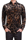 Black Gold Leopard Velvet Shirt