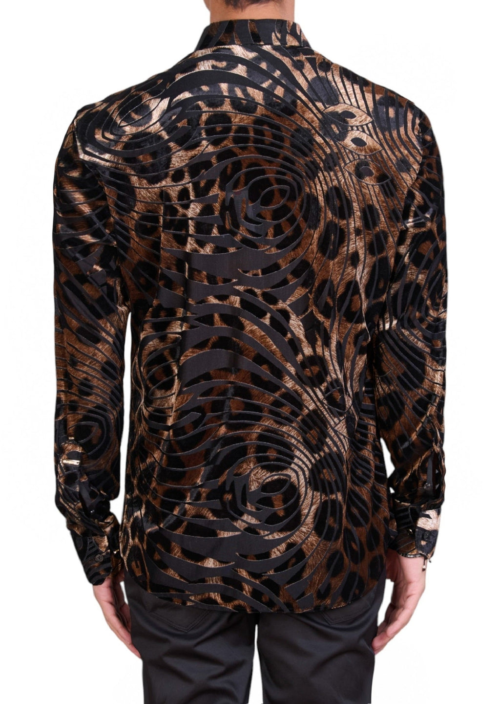 Black Gold Leopard Velvet Shirt