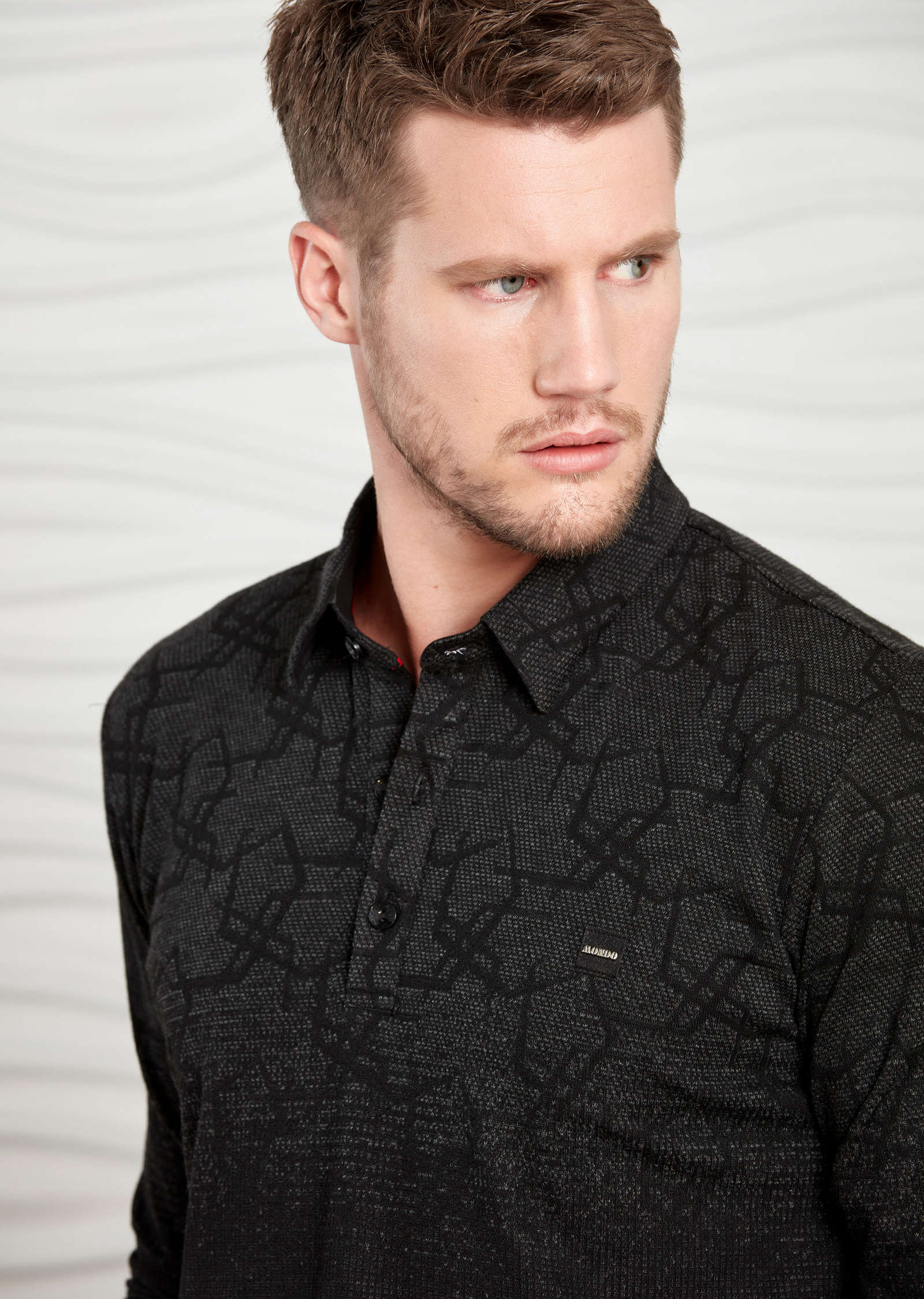 Black Two-tone Degraded Polo