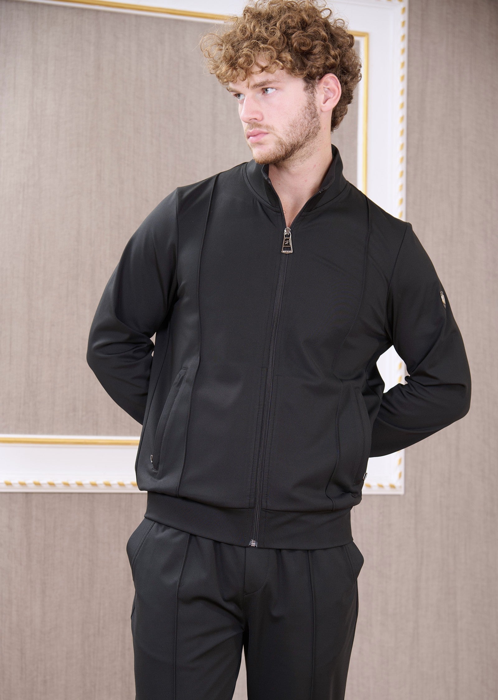 Black Piping Details 2-pcs Tracksuit