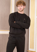 Black Crewneck Interlock 2-pcs Tracksuit